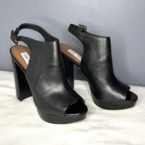 Steve Madden Shoes Womens 8 Kersten Platform Block Heel Peep Toe Slingback Leath